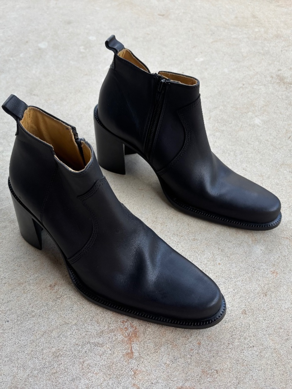JOSEPHINE Handcrafted in ITALY Western Style Leather Moto Boot Italian Designer